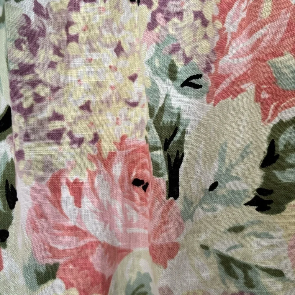 FAITHFULL THE BRAND De Christin Venissa Floral Print Midi Dress Size 4 Linen